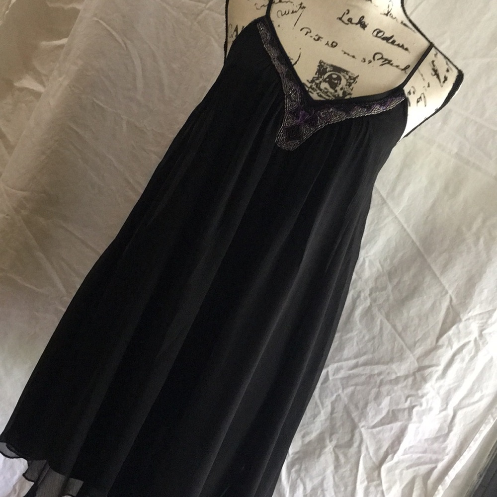 Black chiffon swing dress
